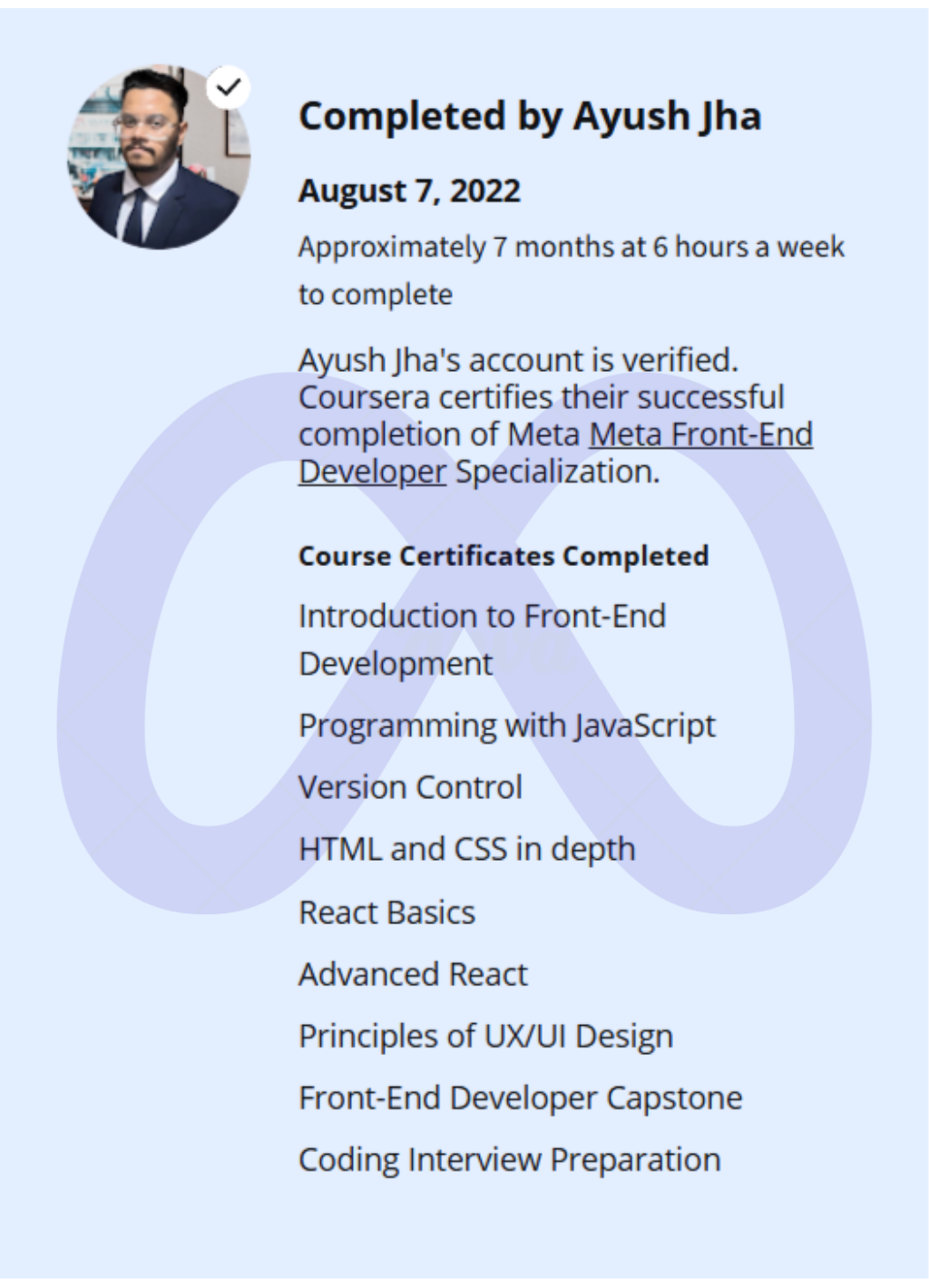 Meta Front-End Certificate